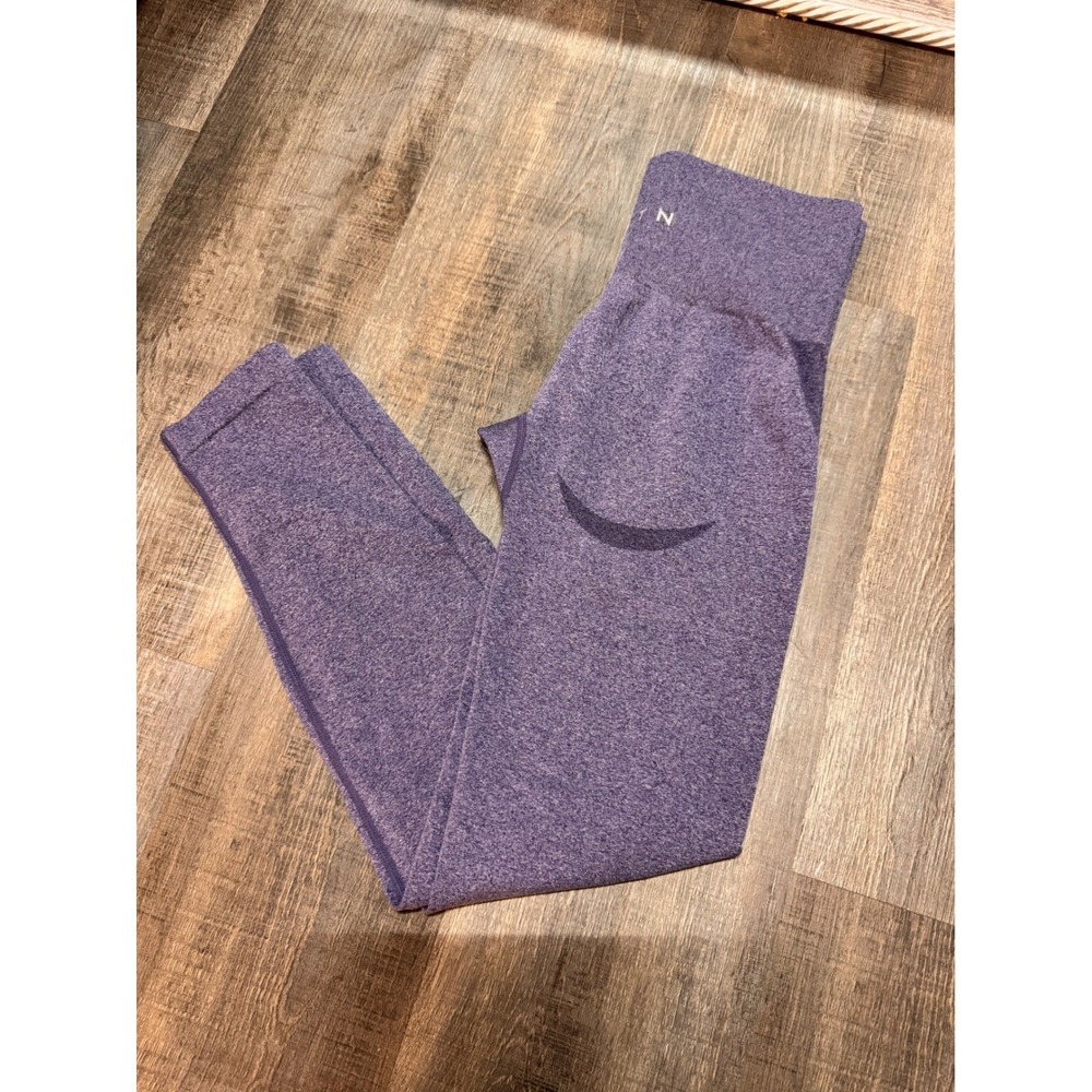 NVGTN Women Purple Marl Seamless High Waisted Contour Fitness‎ Leggings Small